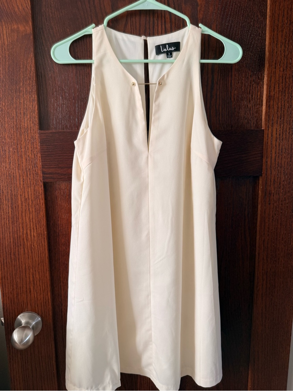 Lulu's Cream Sleeveless A-Line Dress